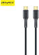 Awei USB 2.0 Кабел USB-C Мъжки - USB-C 240W Захранване PD Черен 1м