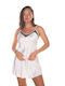 Comfort Summer Satin Women's Nightdress White