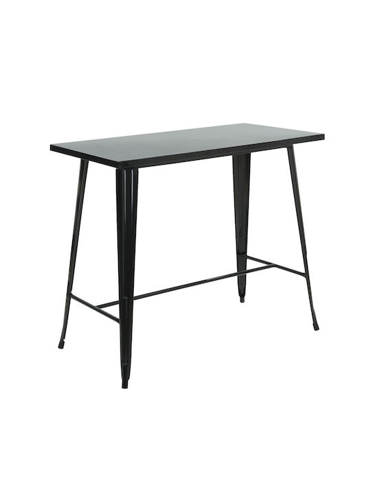 Relix Outdoor Bar Free Standing Metal Table Black 120x60x102cm