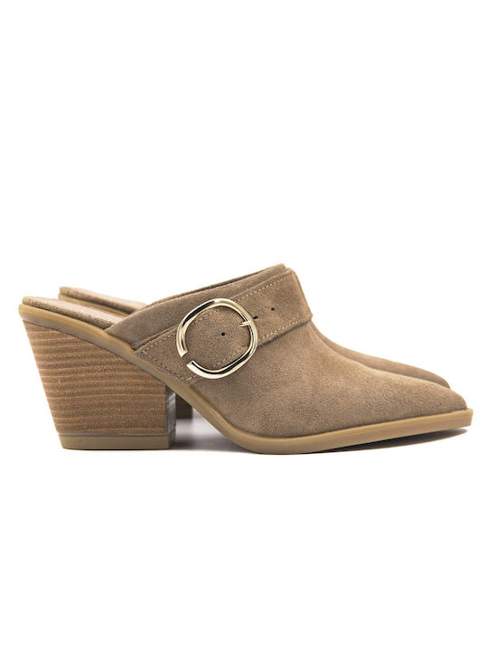Carad Shoes Mules mit Absatz in Beige Farbe