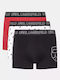 Ikonik Ανδρικά Μποξεράκια Μαύρο/κόκκινο/λευκό 3Pack