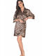 Comfort Women's Satin Robe Leopard