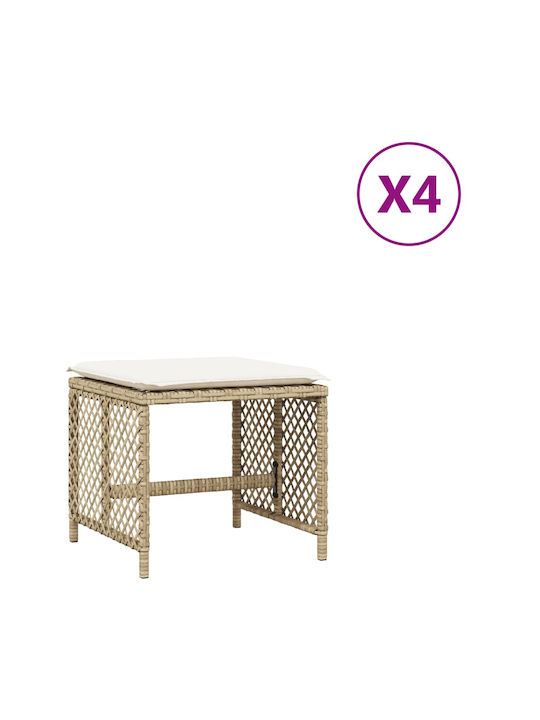 Băncuțe De Grădină Cub Pentru Exterior Rattan C...