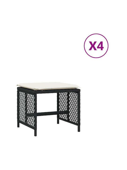 Gartenhocker Würfel Außengebrauch Rattan mit Ki...