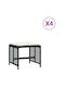 Băncuțe De Grădină Cub Pentru Exterior Rattan Cu Pernă Negre 4 Buc 41x41x36cm