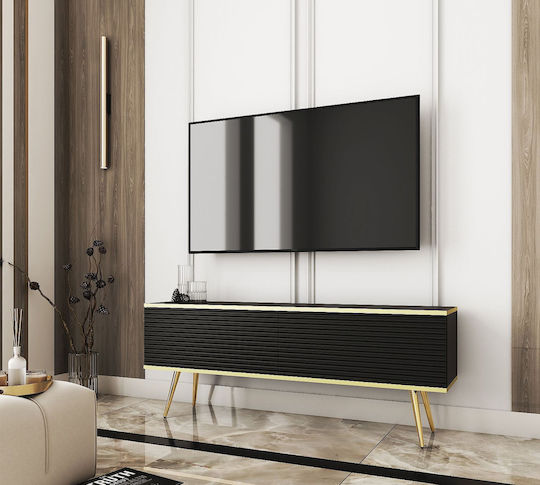 TV-Ständer Anthrazit / Gold M135xT32xH53cm
