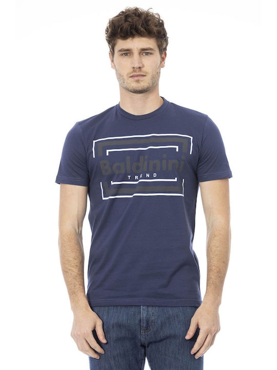 Baldinini T-shirt Bărbătesc cu Mânecă Scurtă Albastru