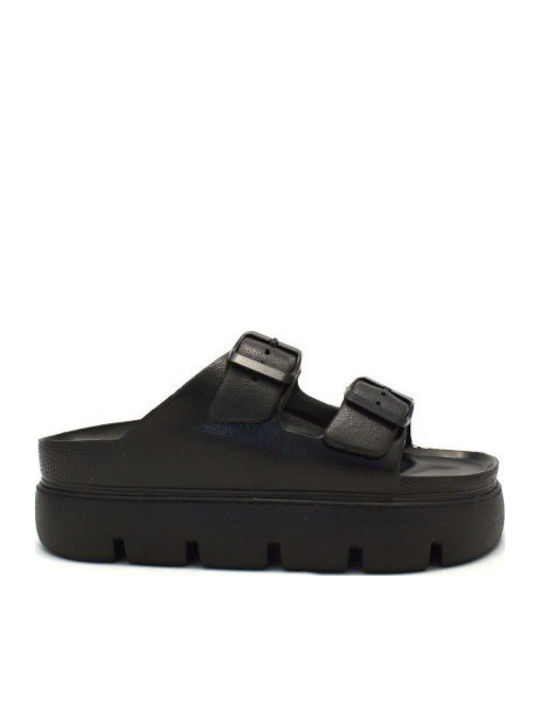 Women's Flat Sandals in Black Color