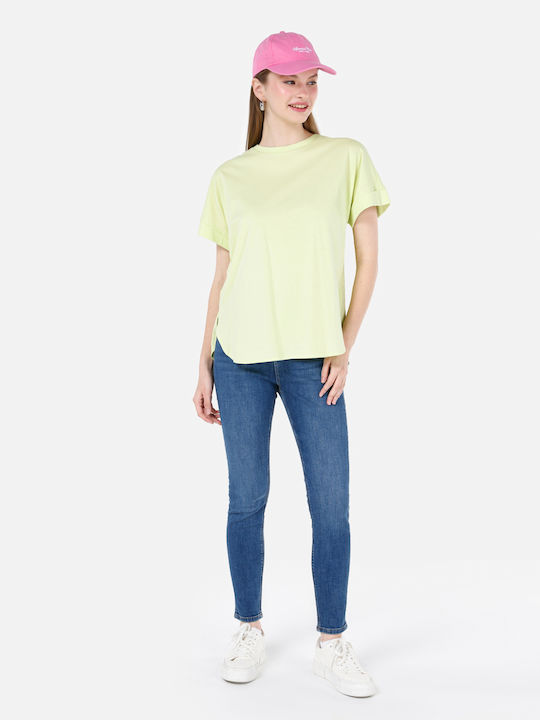 Dama Tesatura Pantaloni cu Croială Skinny Albastru