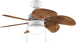 Cecotec EnergySilence Aero 365 Ceiling Fan 92cm with Light White & Wood