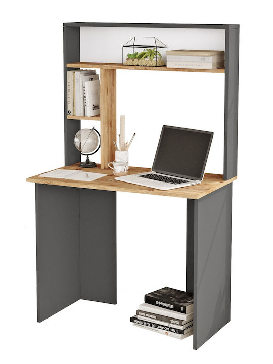 Schreibtisch aus Massivholz Pine/anthracite 90x51.6x148cm