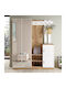 Crayford Mobilier de Intrare cu Dulap pentru Pantofi Pine/White 147x35x180cm