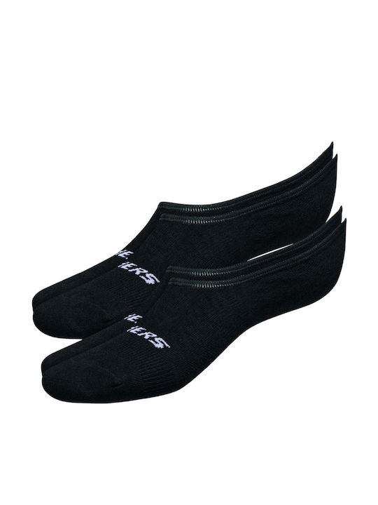 Skechers 44008-9999 Mesh Vent Footies 2er Pack Unisex Schwarze Socken 47808