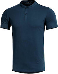Тениска с къс ръкав Romeo Henley Midnight Blue ...