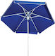 Campus Folding Beach Umbrella Diameter 2m with UV Protection and Air Vent Blue