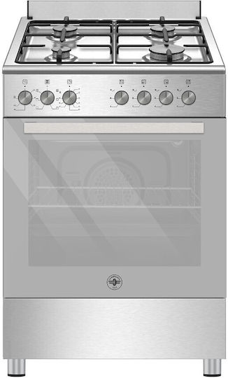 SE66 4 E X 24 GN Cooker 60lt with Natural Gas Hobs W60cm. Inox