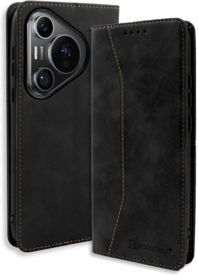 Bodycell Книга Изкуствена кожа / Кожа Черен (Huawei Pura 70)