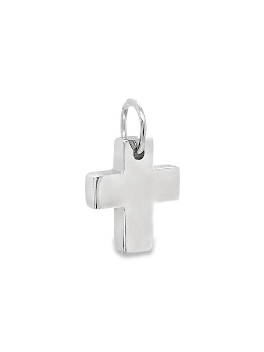 Cruce unisex din aur alb K18 St106967