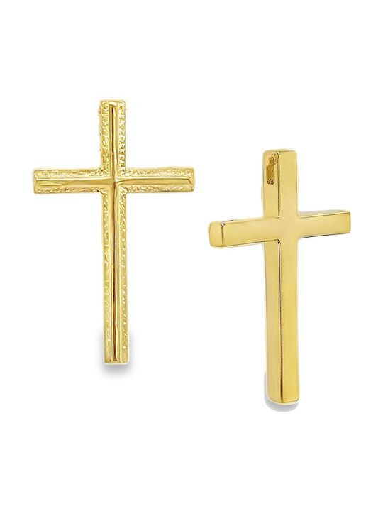 Unisex Σταυρός Δύο Όψεων Χρυσό Κ14 Καράτια St106989