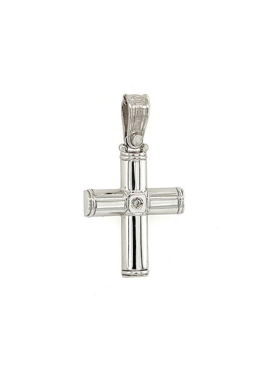 Damen Weißgold Kreuz K14 Diamant St106993