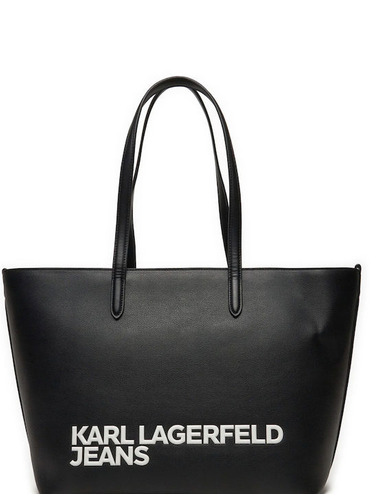 Karl Lagerfeld Essential Logo Дамска Чанта Tote За Ръка Черно