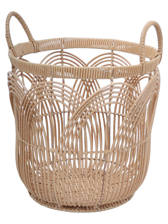 Decorative Basket Plastic with Handles Beige 40x40x40cm Ankor