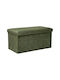 Bench Stool With Storage Space Upholstered In Velvet Lilou Khaki 76x38x38cm
