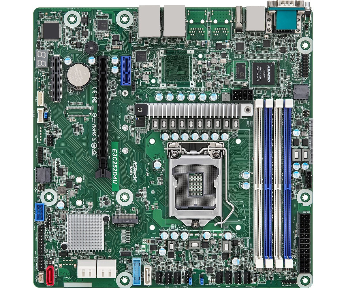 ASRock Rack E3C252D4U Motherboard Micro ATX με Intel 1200 Socket