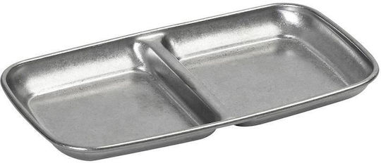 Espiel Dessert Divided Serving Plate with 2 Slots Gray Ø15.3cmxY1.5cm 9x15.3x1.5cm 6pcs