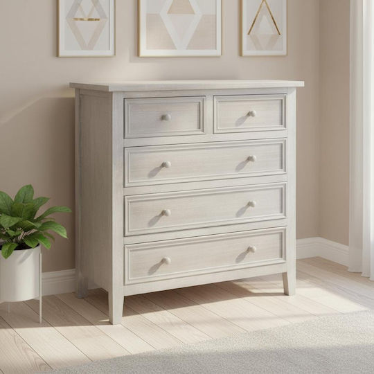 A-s Charme Wooden Chest of Drawers with 5 Drawers Natural 72.5x34.5x81cm