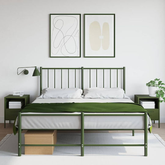 Metal Bedside Tables Green Set of 2 36x39x50.5cm