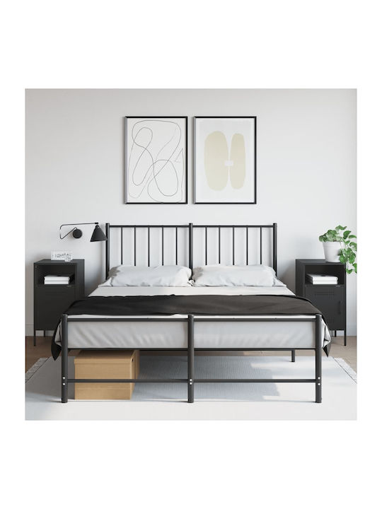 Noptiere Metalice Negre 2buc 36x39x68cm