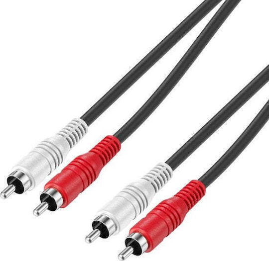 Rca-02 Кабел 2x RCA мъжки - 2x RCA мъжки 1.5м