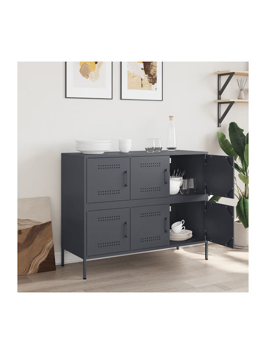 Sideboard made of Metal Charcoal 100.5x39x79cm