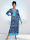 Platinum Fashion Women's Maxi Caftan Beachwear Blue