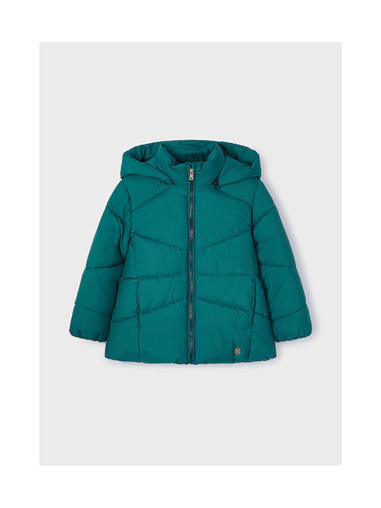 Mayoral Kids Bomber with Lining & Hood Green
