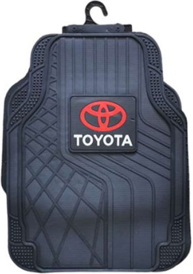 Set of Front and Rear Mats Universal 4pcs Black