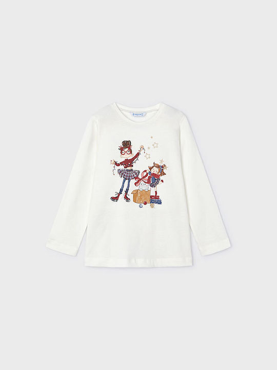 Mayoral Kids Blouse Long Sleeve Ecru