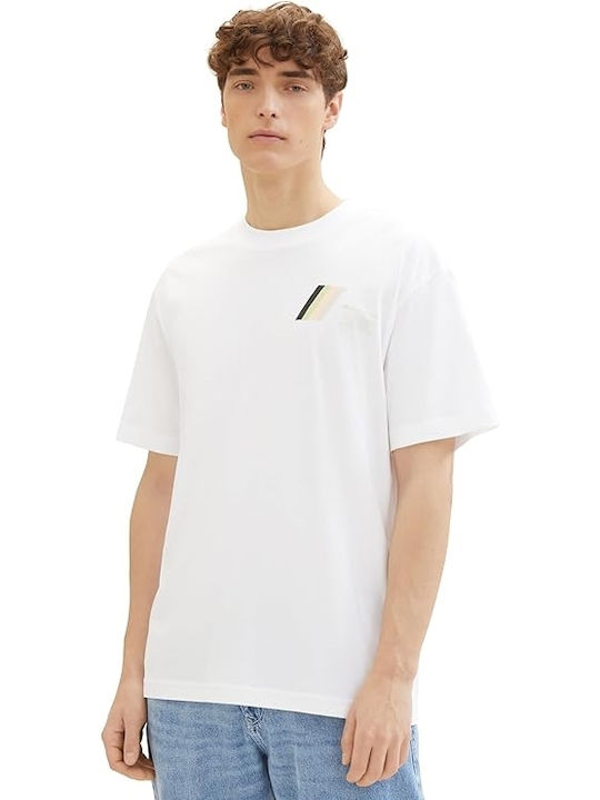 Tom Tailor T-shirt Bărbătesc cu Mânecă Scurtă Alb