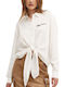 Langärmelig Damen Hemd White