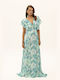 Ciel Women's Maxi Dress with Ruffle Sleeves Uluwatu Emerald