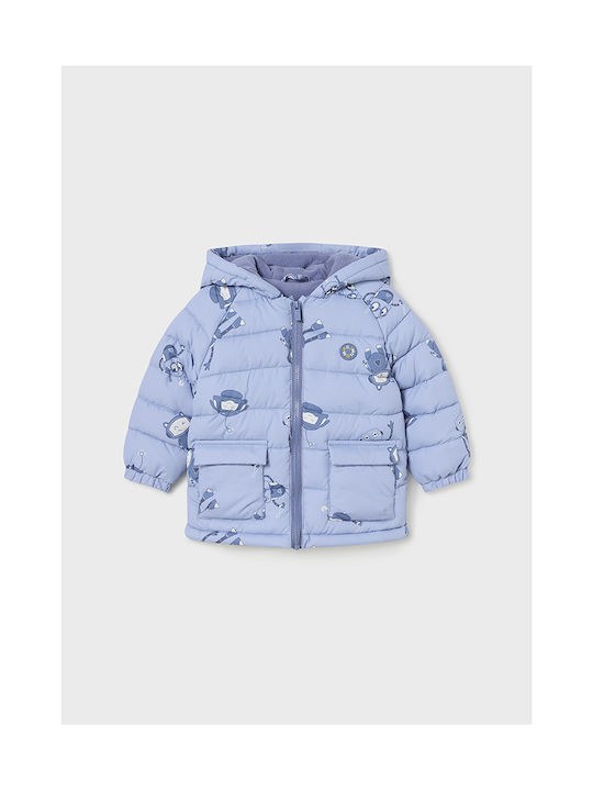 Mayoral Kids Casual Jacket with Hood Light Blue