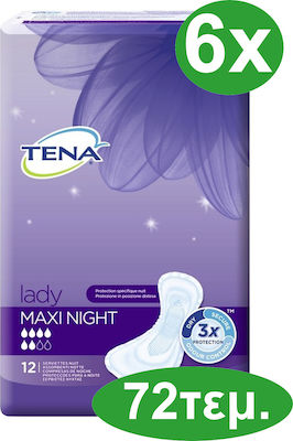 Tena Night Γυναικείες Σερβιέτες Ακράτειας 72τμχ