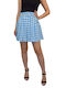 Morena Spain Pleated Mini Skirt Blue