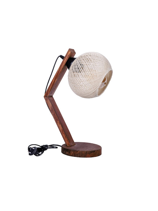Megapap Tischlampe aus Seil für Fassung E27 mit Beige Schirm und Basis
