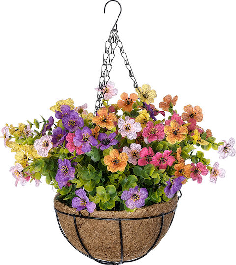Globostar Artificial Garden Gerbera Hanging Plant 20635 Τεχνητό Κρεμαστό Διακοσμητικό Φυτό Ζέρμπερας Y55cm