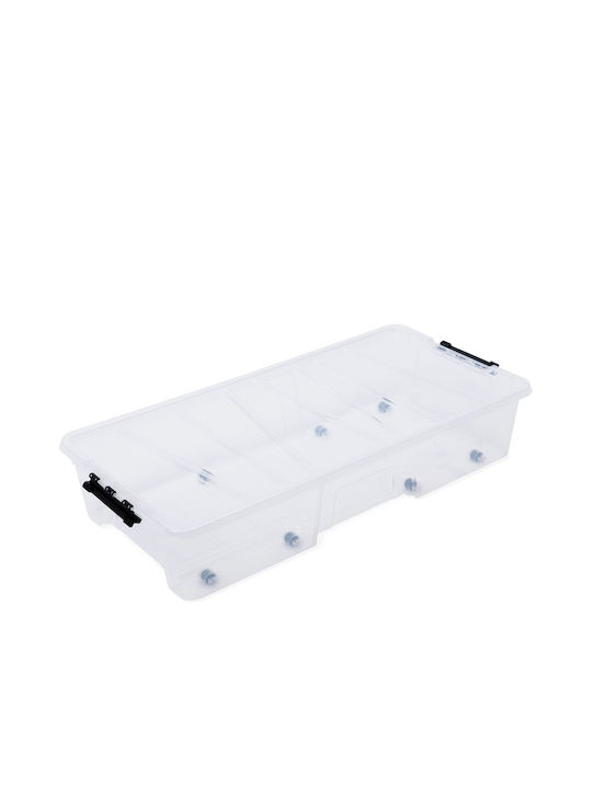 Toomax Kunststoff Aufbewahrungsbox mit Rollen und Deckel Transparent 77x39x15.5cm 1Stück