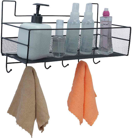 Uncle George An der Wand montiert Badezimmerregal Metallisch 36x15x20cm Schwarz