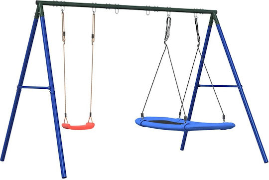 vidaXL Metal Double Swing 185x185x185cm Blue