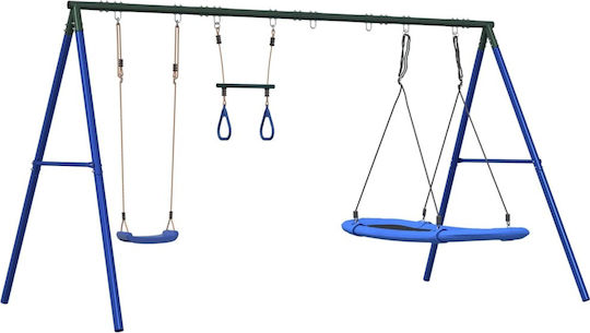 vidaXL Metal Double Swing 185x185x185cm Blue